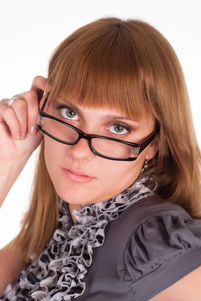 Szép lány szemüveg — Stock Fotó