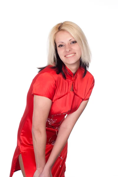 Model in a red — Stock Photo, Image