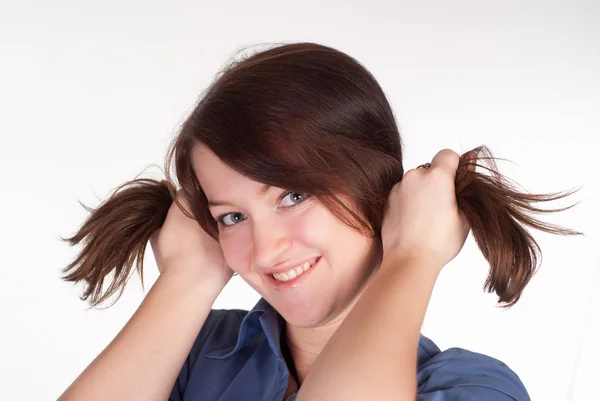 Playing with hair — Stock Photo, Image