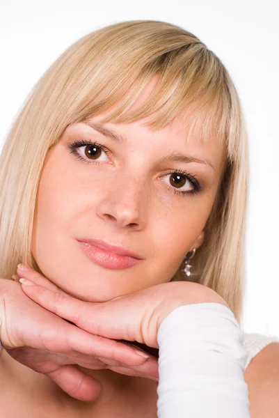 Wonderful girl in white — Stock Photo, Image