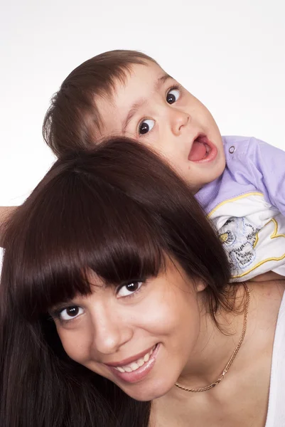 Bela mãe e seu filho — Fotografia de Stock