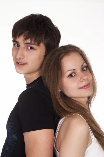 Nádherný pár na bílém pozadí Royalty Free Stock Fotografie