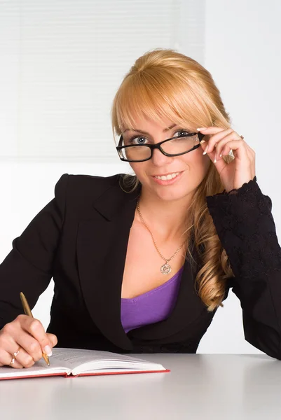 Cute businesswoman at table — Stock Photo, Image