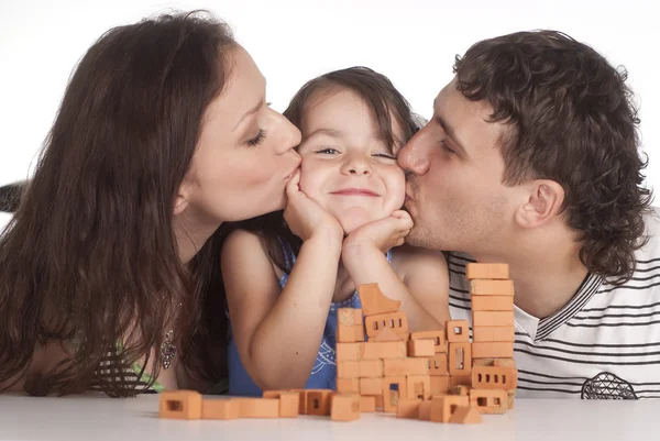 Pretty family constructing — Stock Photo, Image