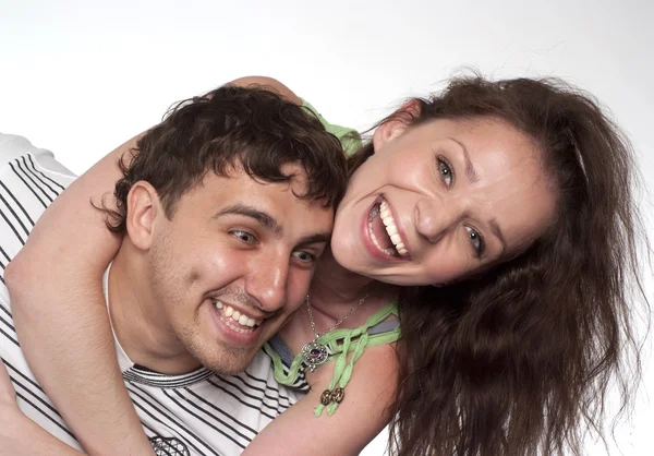 Funny couple smiling — Stock Photo, Image
