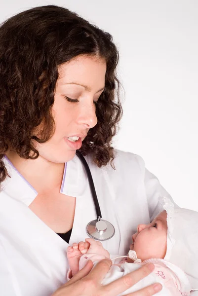 Infirmière avec bébé — Photo