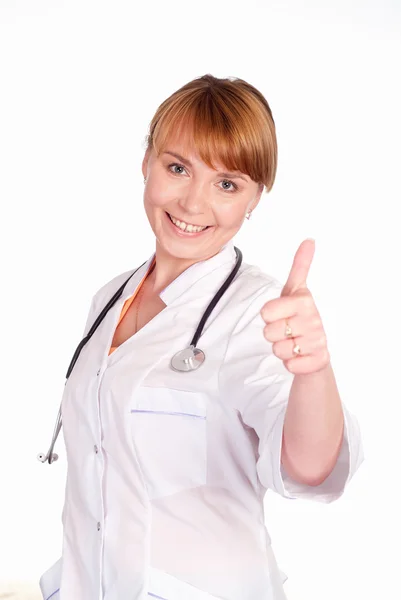 Smiling doctor stands — Stock Photo, Image