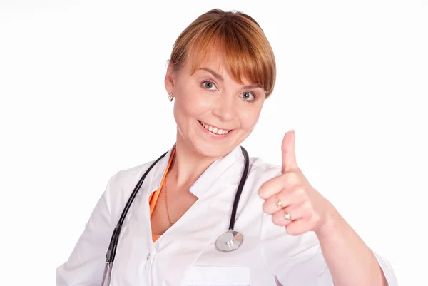 Smiling doctor stands — Stock Photo, Image