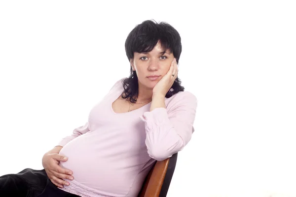 Mulher grávida sentado — Fotografia de Stock