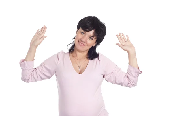 Gravid kvinna poserar — Stockfoto