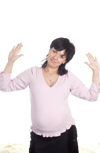 Femme enceinte posant — Photo