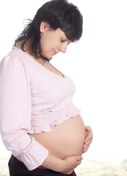 Ritratto pancia incinta — Foto Stock