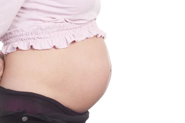 怀孕的肚子肖像 — 图库照片