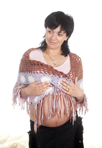 Gravid flicka stående — Stockfoto