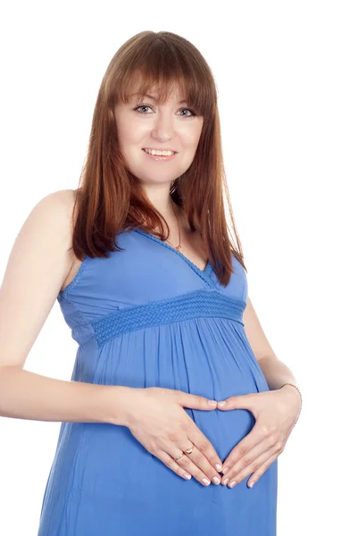 Chica embarazada en vestido — Foto de Stock