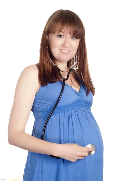 Zwanger met stethoscoop — Stockfoto