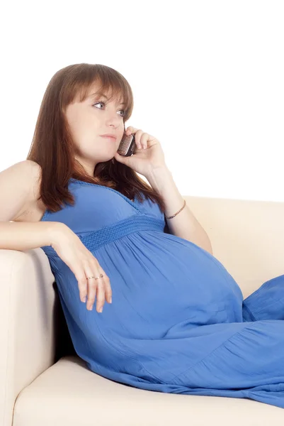 Chica embarazada hablando —  Fotos de Stock