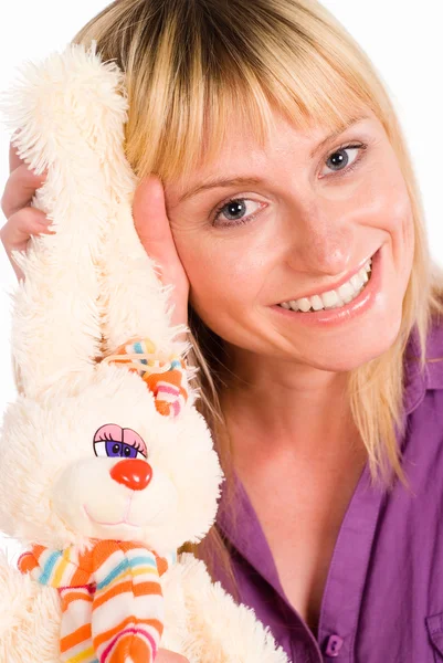 Woman with toy — Stock Photo, Image