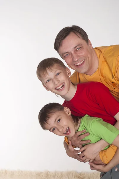 Otec a dva synové — Stock fotografie