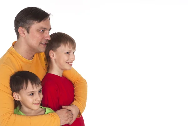 Vader en twee zonen — Stockfoto