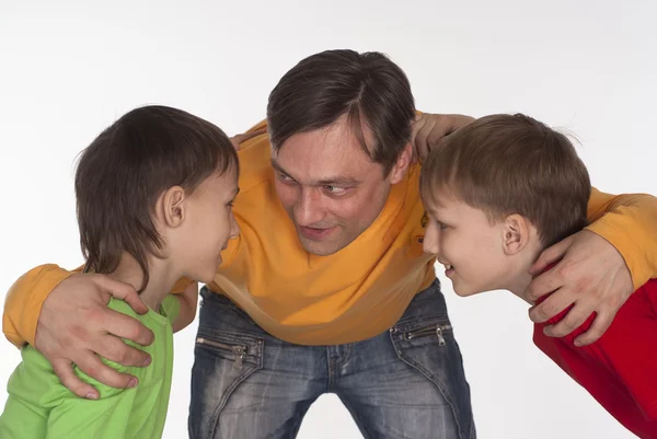 Dad and two sons — Stock Photo, Image