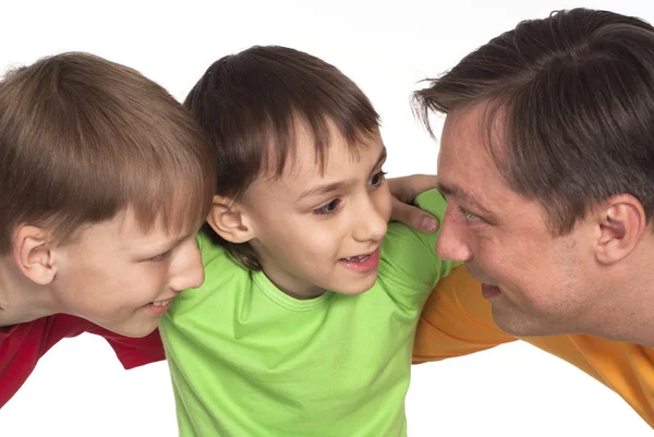 Papà e due figli — Foto Stock