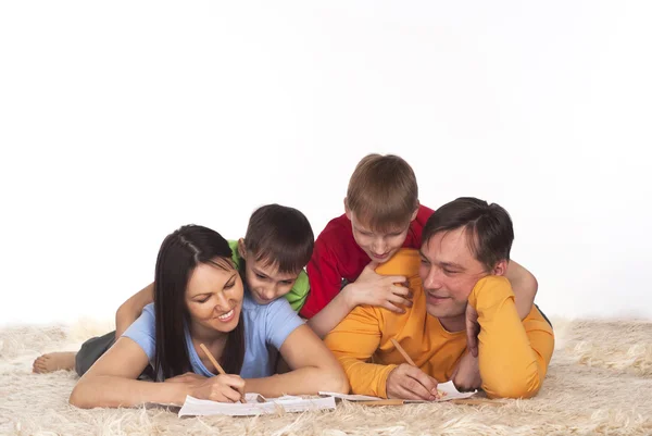 Счастливый семейный рисунок — стоковое фото