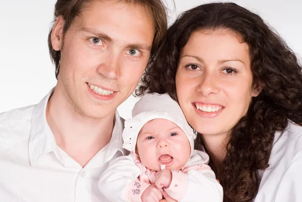 Familia con bebé — Foto de Stock