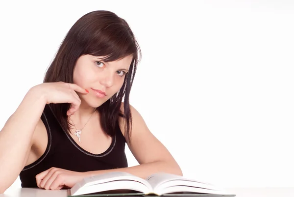 Ładny Dziewczyna czytająca — Zdjęcie stockowe