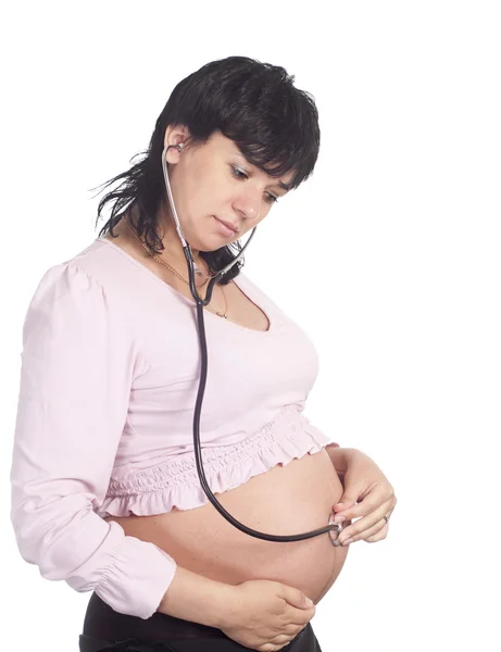 Portret ciąży brzuch — Zdjęcie stockowe