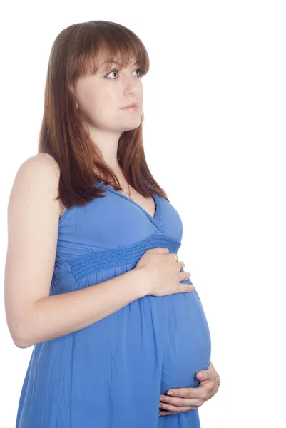 Menina grávida de pé — Fotografia de Stock