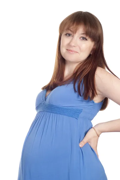 Těhotná dívka v šatech — Stock fotografie