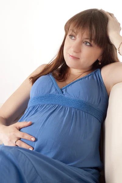 Chica embarazada en vestido —  Fotos de Stock