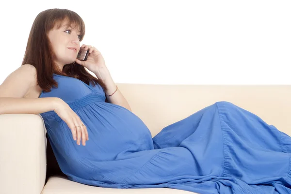 Ragazza incinta parla — Foto Stock