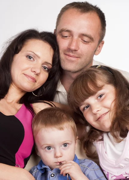 Söt familj porträtt — Stockfoto