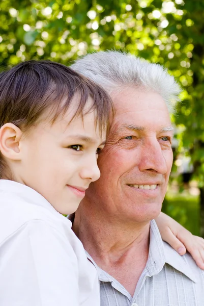 Grandson and grandfather — Stock Photo, Image
