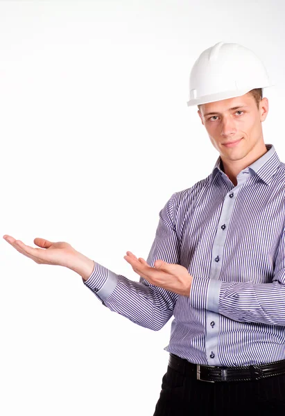 Nice worker on white — Stock Photo, Image