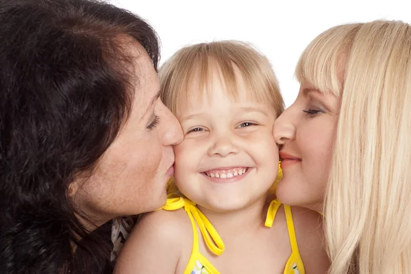 Fajny rodzinny całowanie — Zdjęcie stockowe