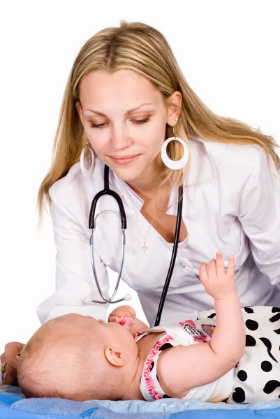 Verpleegster met baby — Stockfoto