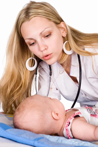 Krankenschwester mit Baby — Stockfoto