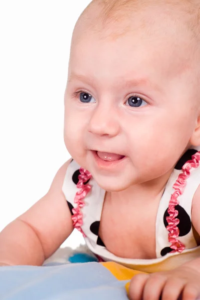 白地にかわいい赤ちゃん — ストック写真