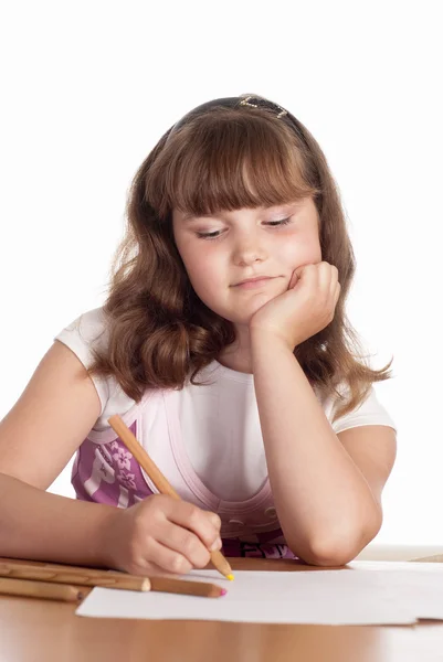 小さな女の子を描く ストック写真
