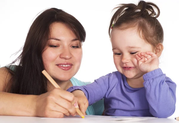 Mutter und Kind zeichnen — Stockfoto
