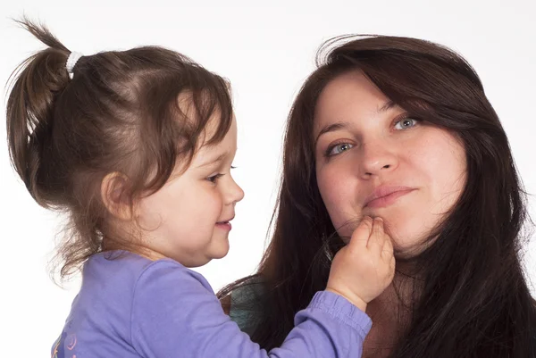 Cute mom and daughter portrait — Stock Photo, Image
