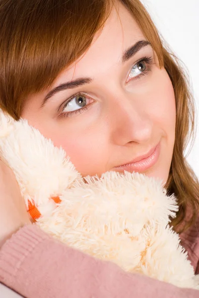 Menina e um brinquedo — Fotografia de Stock