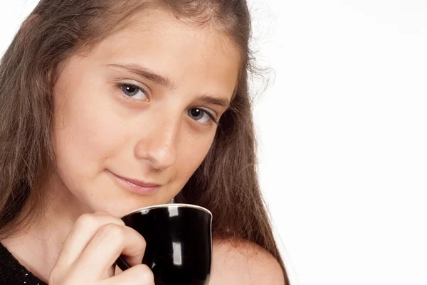 Girl with a cup — Stock Photo, Image