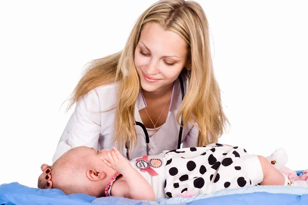 Médecin avec bébé — Photo
