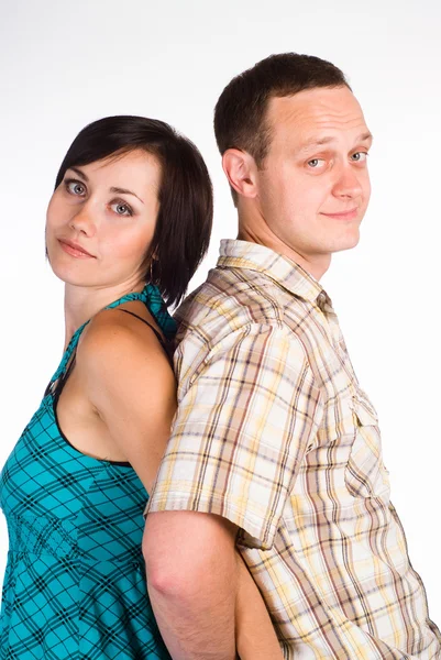 Cute couple stands — Stock Photo, Image