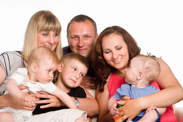Familie mit sechs Kindern — Stockfoto