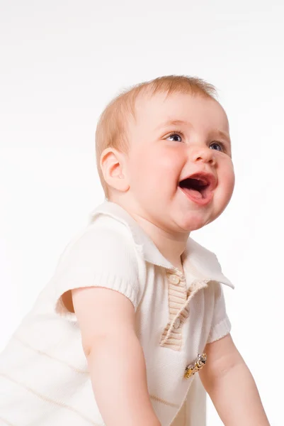 Beyaz üzerine mutlu çocuk — Stok fotoğraf